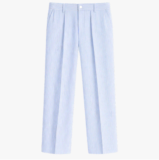 Leinen Hose Blau Weiß